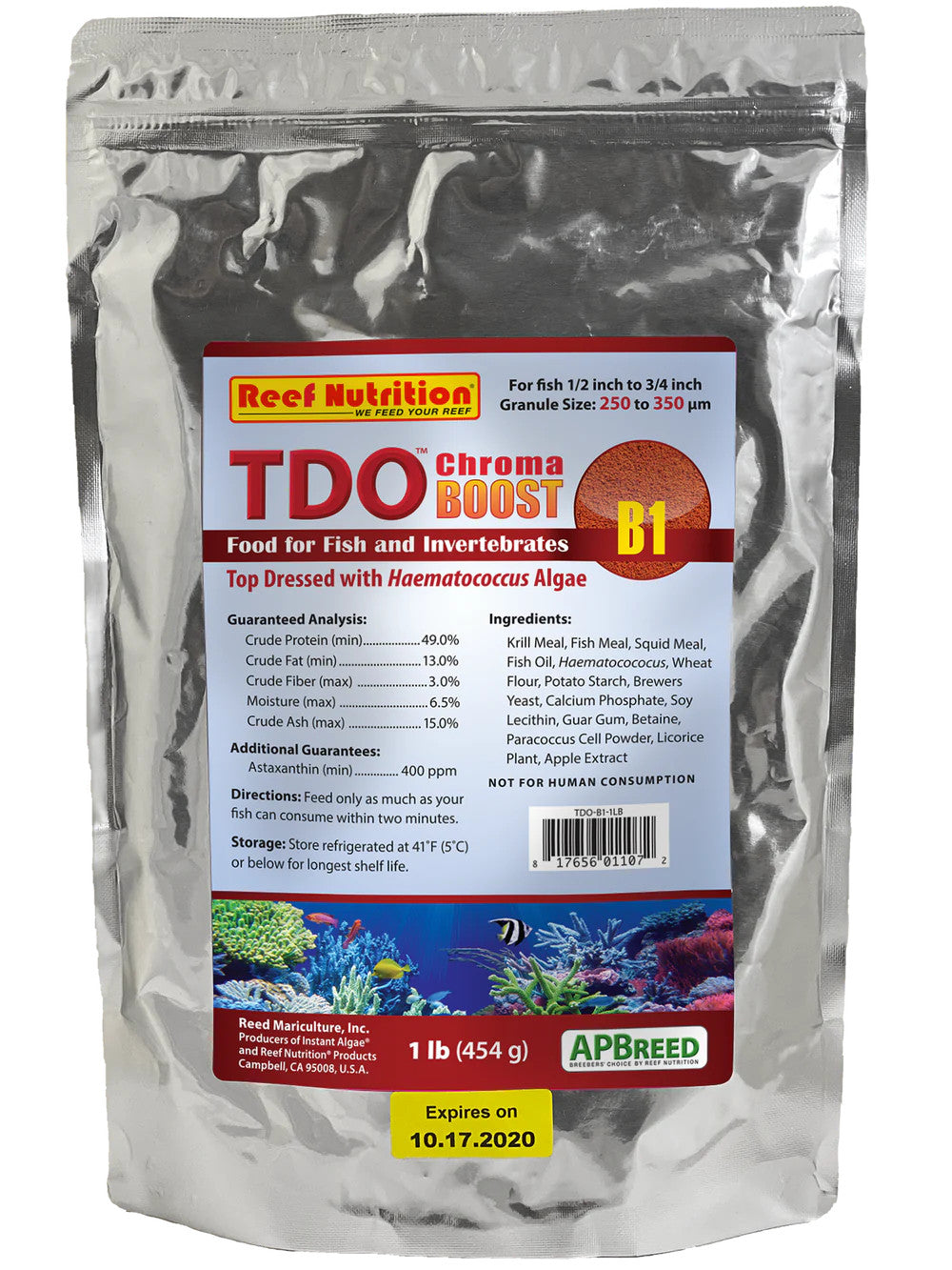Reef Nutrition TDO Chroma BOOST B1 1lb For sale | Splashy Fish