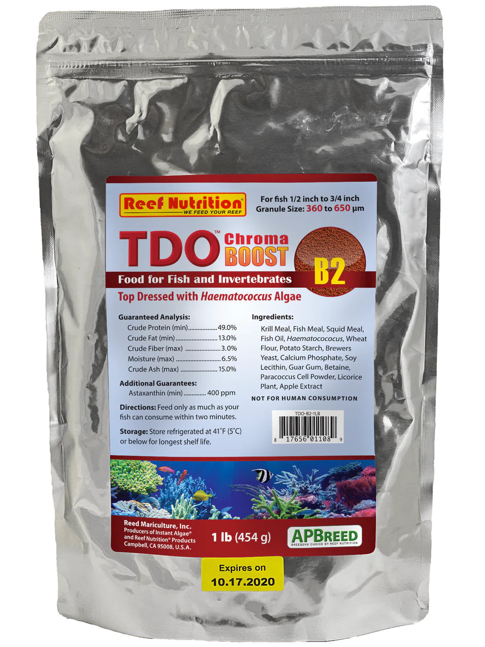 Reef Nutrition TDO Chroma BOOST B2 1lb For sale | Splashy Fish