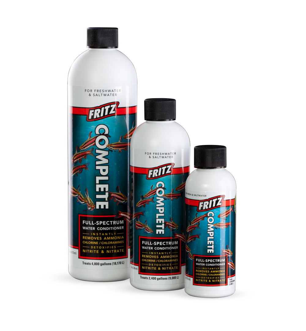 fritz complete, Fritz water conditioner, concentrated water conditioner, detoxify amonia,  aquarium water conditioner, water conditioner for fish, fish tank water conditioner,
