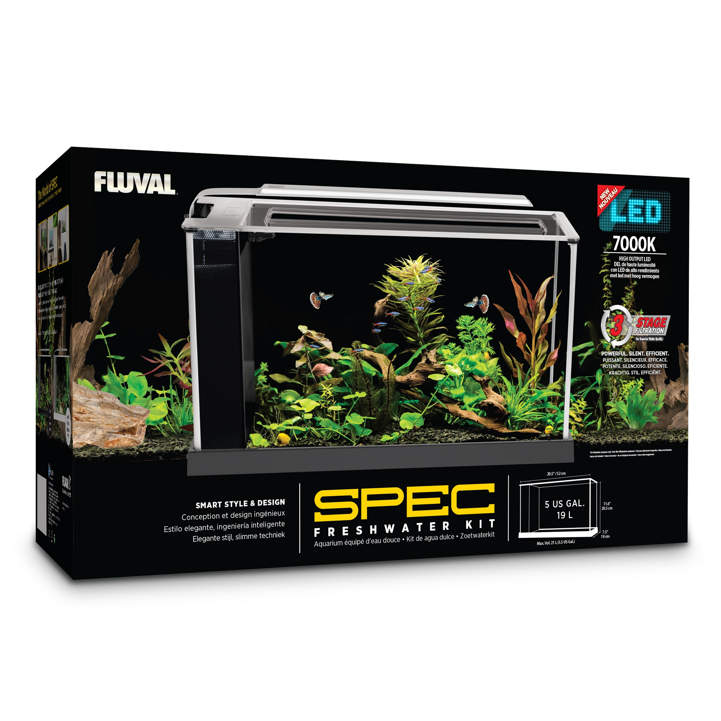 Fluval 5 Gallon Aquarium Fish Tank | Fluval Aquatics | Freshwater Aquarium Kit For Beginner