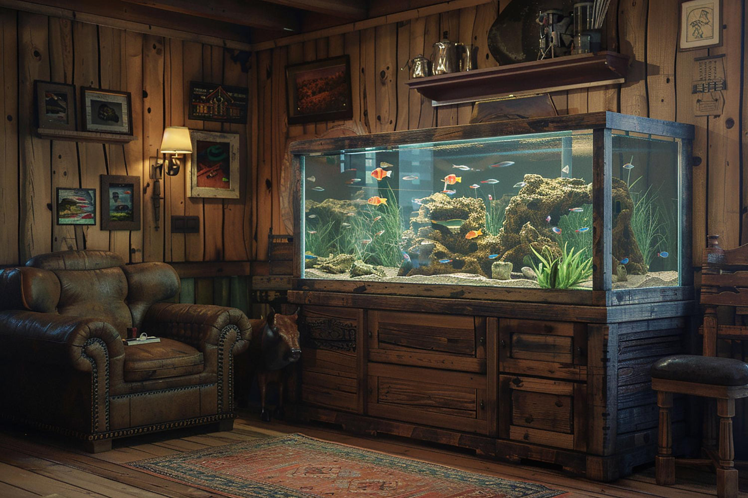 Aquarium Decorations in A House, Home Aquarium Decoration