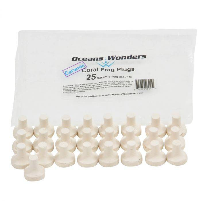 BRS Oceans Wonders Ceramic Coral Frag Plugs 25 packs for sale | Splashy Fish