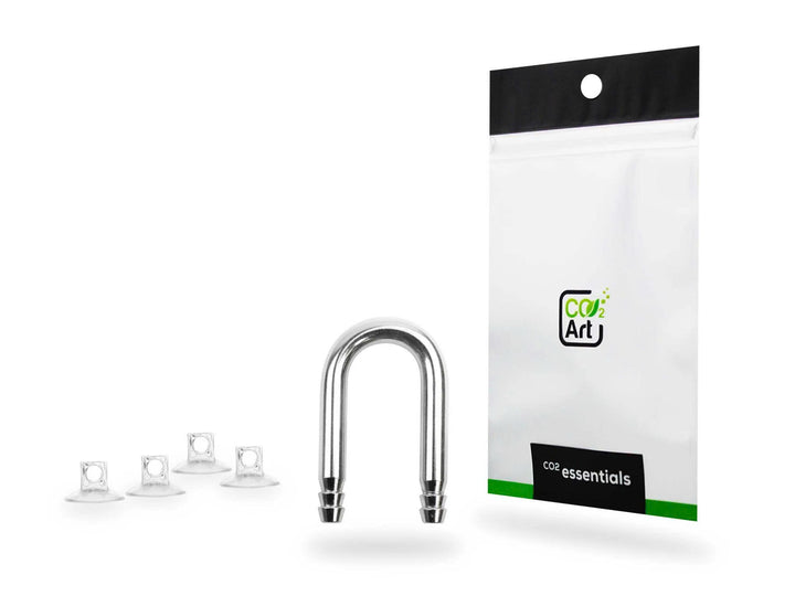 Co2Art SS-Series U-Bend Stainless Steel Tubing Connector + 4x Suction Cups