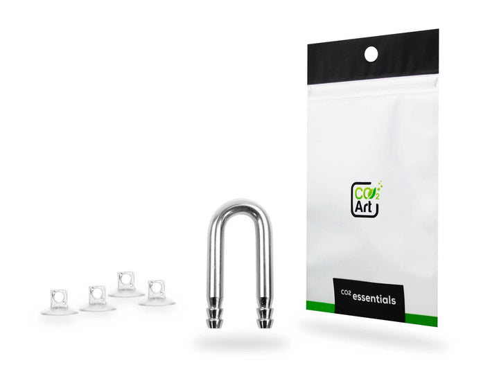 Co2Art SS-Series U-Bend Stainless Steel Tubing Connector + 4x Suction Cups
