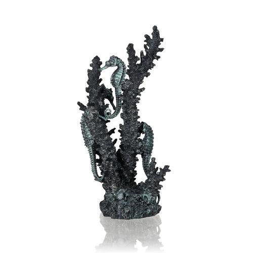 Seahorses on Coral Sculpture, medium black | splashy fish