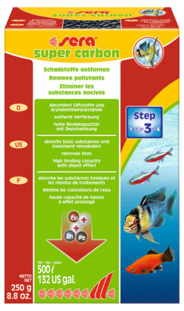sera super carbon  8.8 oz. (250 g)	sufficient for: up to 132 US gal. (500 liters) for sale |Splashy Fish