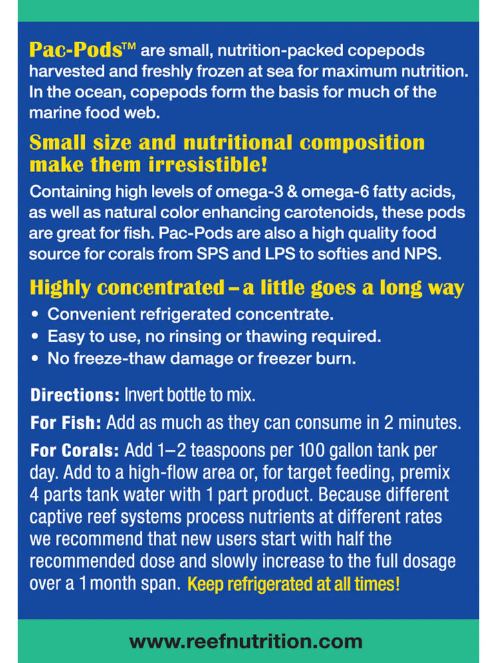 Reef Nutrition Pac-Pods for sale | Splashy Fish
