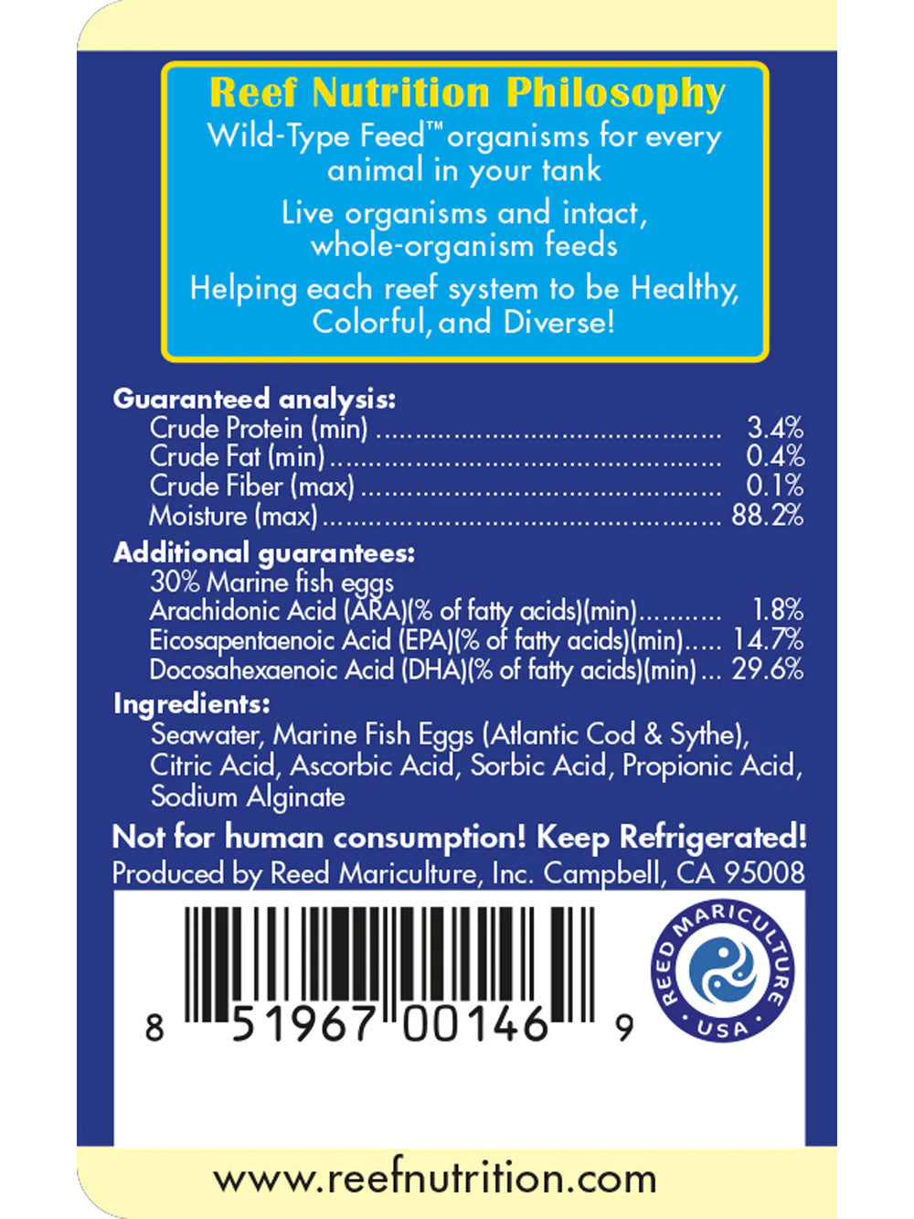 Reef Nutrition R.O.E. - Real Oceanic Eggs for sale | Splashy Fish