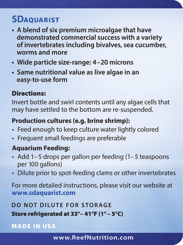 Reef Nutrition SDAquarist for sale | Splashy Fish