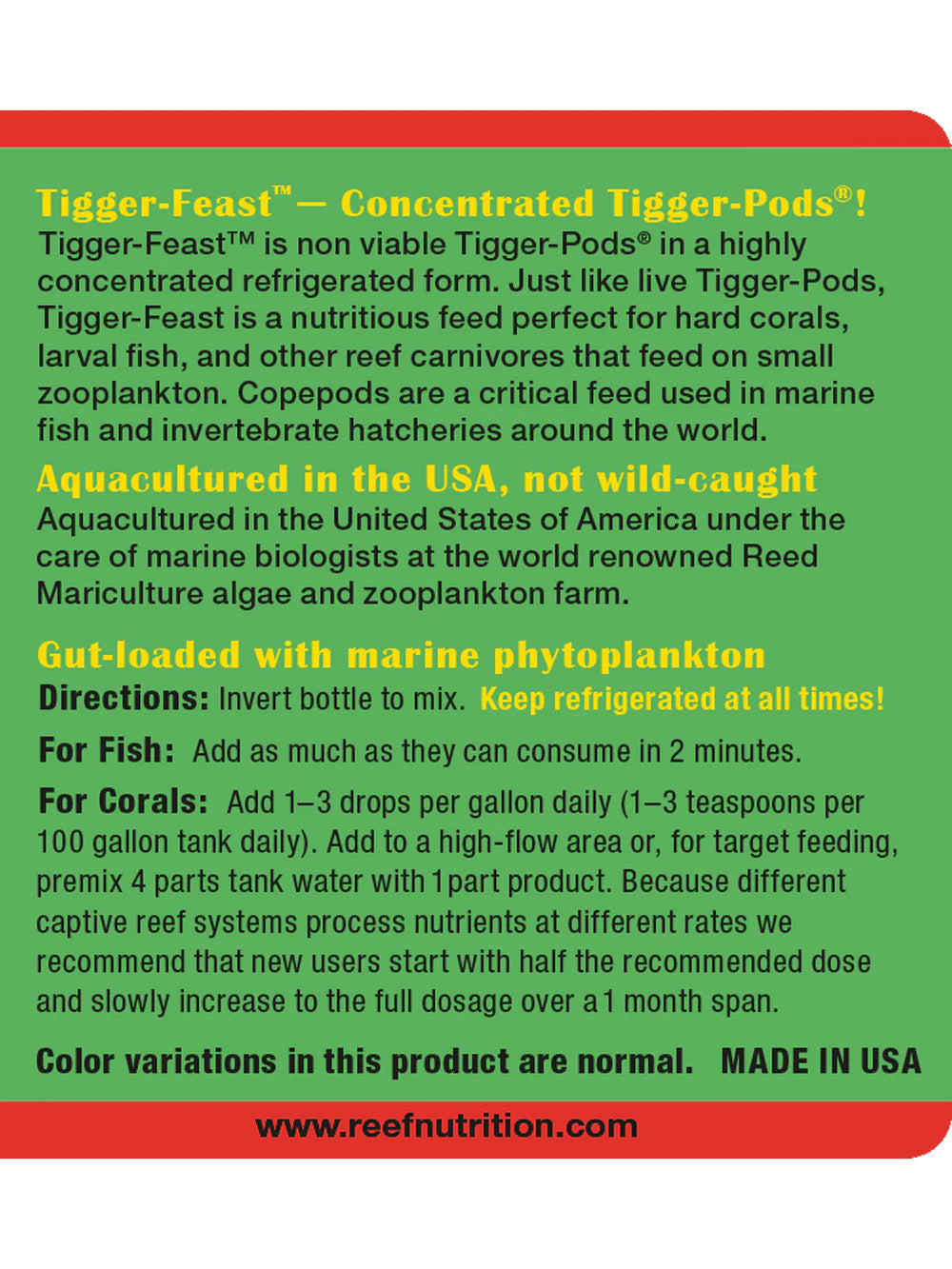 Reef Nutrition Tigger-Feast for sale | Splashy Fish